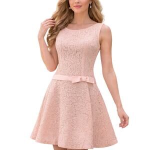 Vintage 60s Women's Small Light Peach Pink A-Line Dress by Jr Theme Union Made